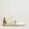Ball Star in nappa con stella in gomma e linguetta sul tallone in pelle argentata