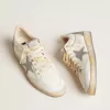 Ball Star in nappa con stella in gomma e linguetta sul tallone in pelle argentata