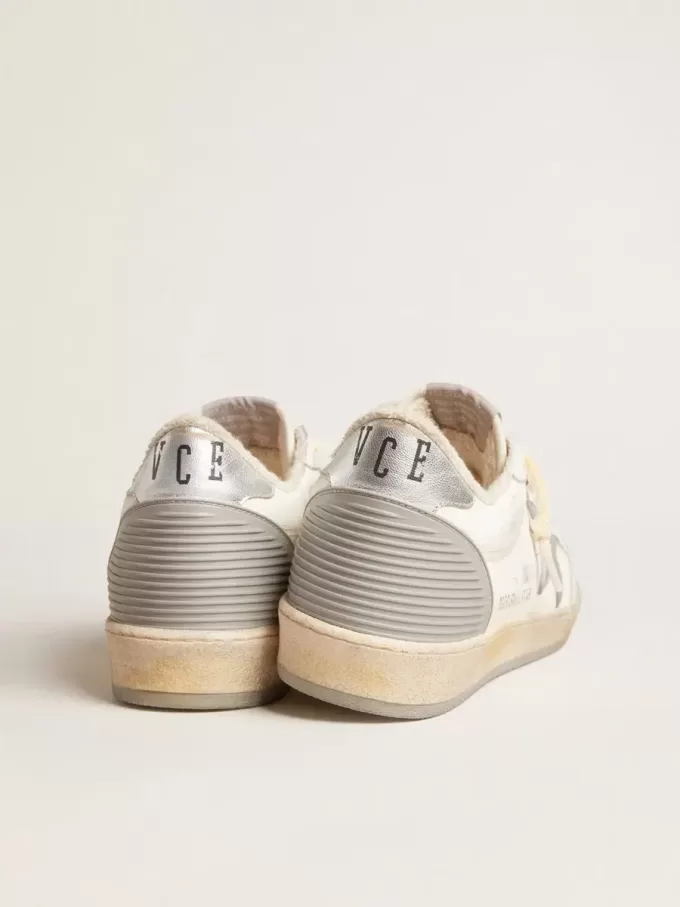 Ball Star in nappa con stella in gomma e linguetta sul tallone in pelle argentata