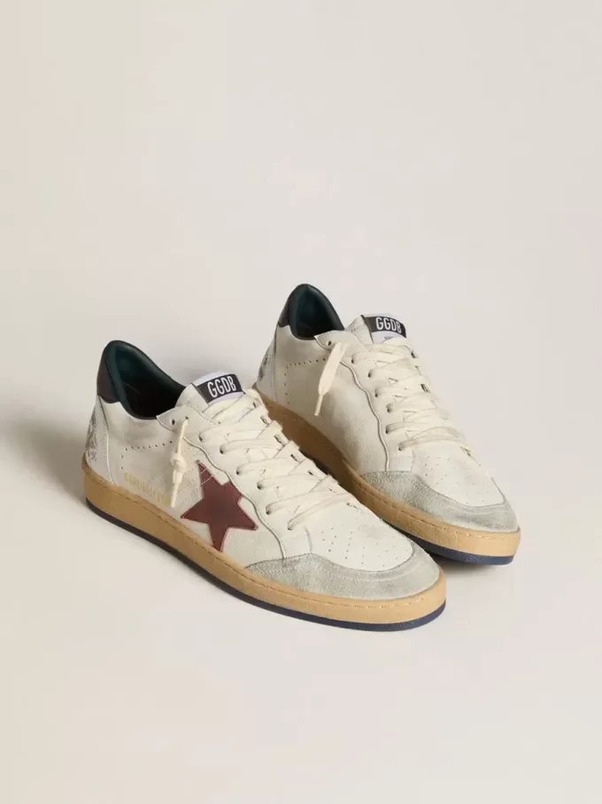 Ball Star in nappa con stella in nabuk marrone e linguetta sul tallone in nappa
