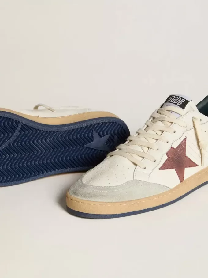 Ball Star in nappa con stella in nabuk marrone e linguetta sul tallone in nappa