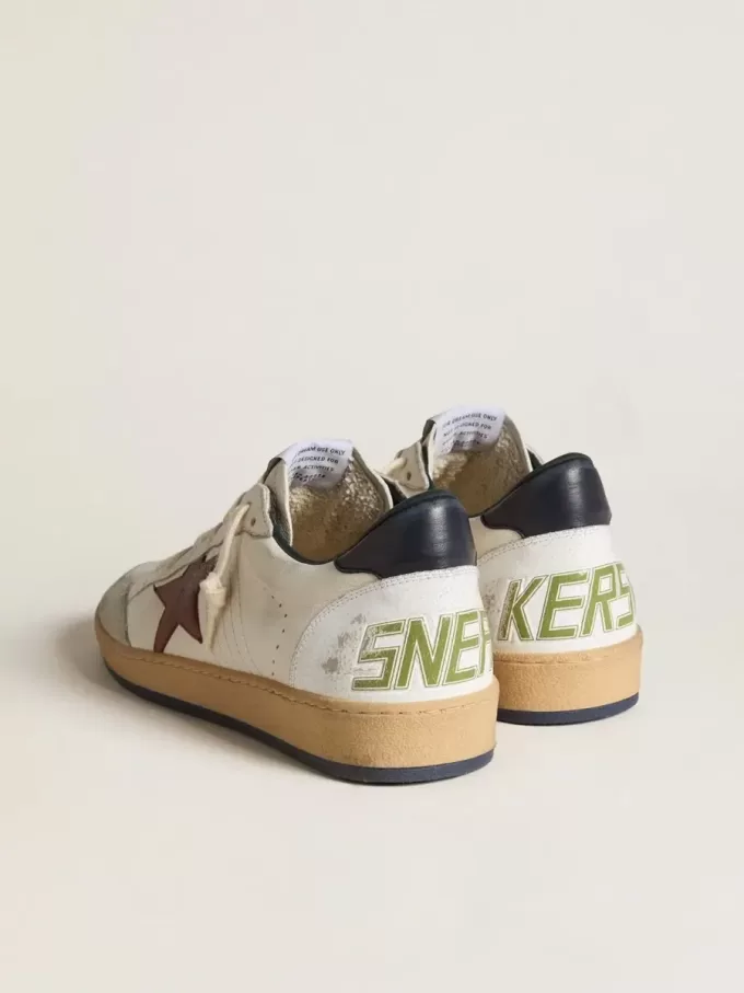 Ball Star in nappa con stella in nabuk marrone e linguetta sul tallone in nappa