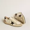 Ball Star in nappa e pelle scamosciata con stella glitterata nera e linguetta sul tallone