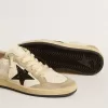 Ball Star in nappa e pelle scamosciata con stella glitterata nera e linguetta sul tallone