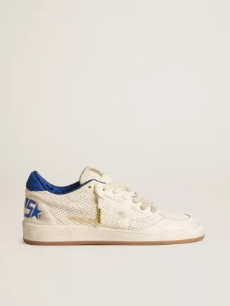 Ball Star in nappa traforata con stella bianca e linguetta sul tallone in nylon blu Ball Star in nappa traforata con stella bianca e linguetta sul tallone in nylon blu