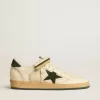 Ball Star in nylon e nappa con stella e linguetta sul tallone in pelle scamosciata verde