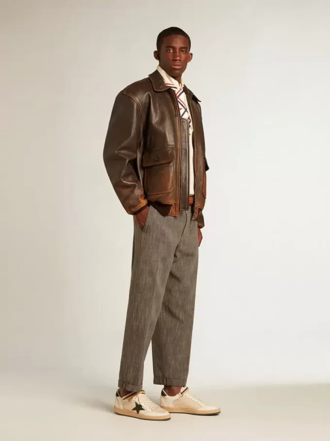 Ball Star in nylon e nappa con stella e linguetta sul tallone in pelle scamosciata verde