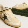 Ball Star in nylon e nappa con stella e linguetta sul tallone in pelle scamosciata verde
