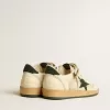 Ball Star in nylon e nappa con stella e linguetta sul tallone in pelle scamosciata verde