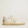 Ball Star in nylon e pelle con stella rosa e azzurra e linguetta sul tallone beige