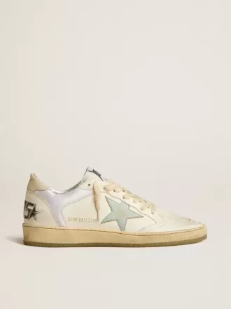 Ball Star in nylon e pelle con stella rosa e azzurra e linguetta sul tallone beige
