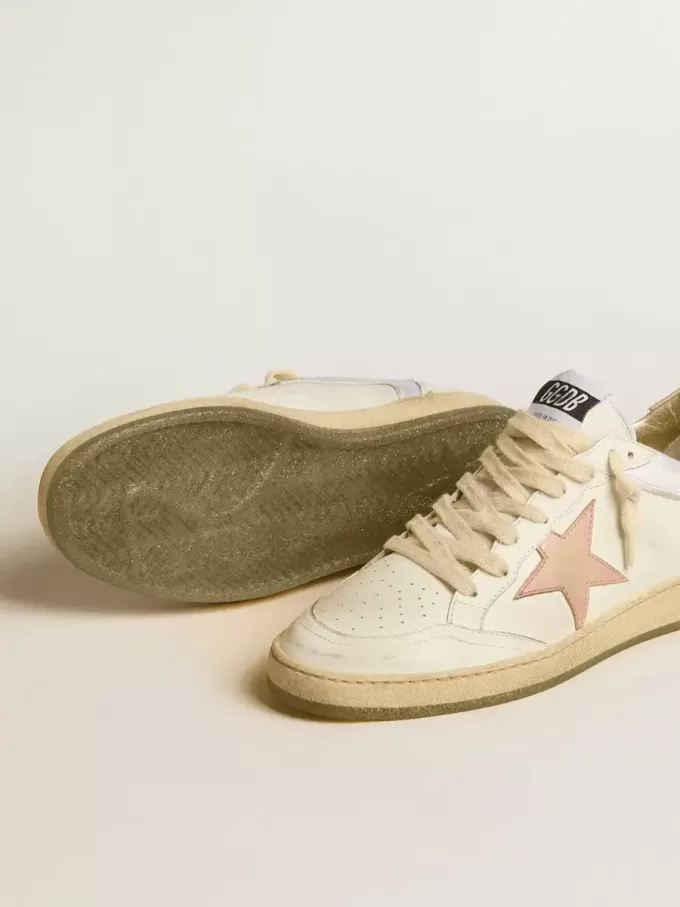 Ball Star in nylon e pelle con stella rosa e azzurra e linguetta sul tallone beige