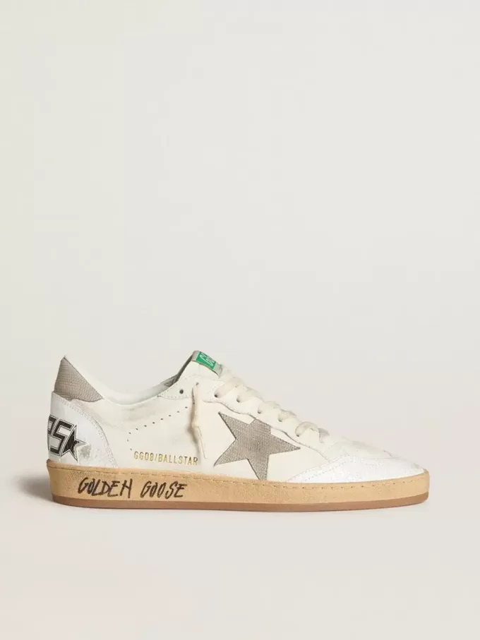 Ball Star in pelle nappa con stella e linguetta sul tallone in nabuk grigio