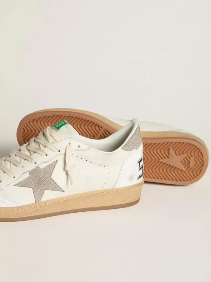 Ball Star in pelle nappa con stella e linguetta sul tallone in nabuk grigio