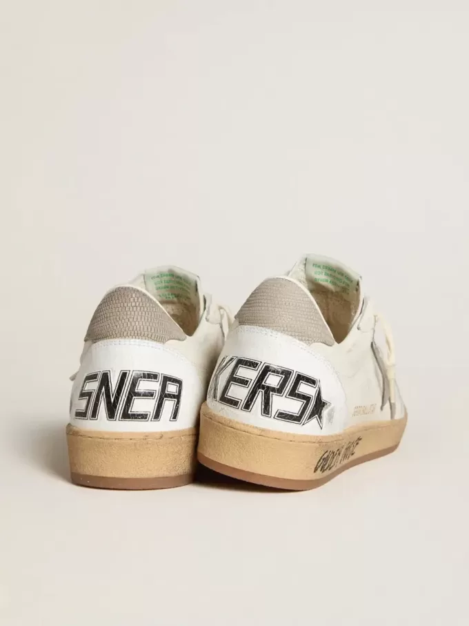 Ball Star in pelle nappa con stella e linguetta sul tallone in nabuk grigio
