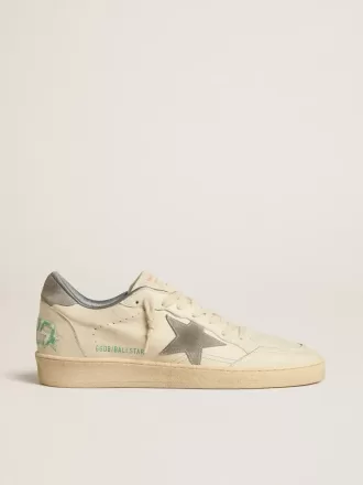 Ball Star in pelle nappa con stella e linguetta sul tallone in pelle scamosciata grigia