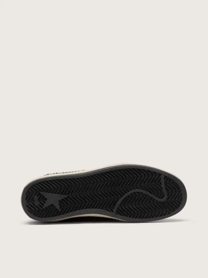 Ball Star in pelle scamosciata con cristalli Swarovski neri e stella in pelle scamosciata nera Ball Star in pelle scamosciata con cristalli Swarovski neri e stella in pelle scamosciata nera