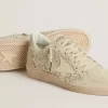 Ball Star in pelle scamosciata con cristalli Swarovski, perle e stella in pelle