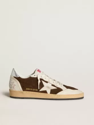 Ball Star in pelle scamosciata con stella in pelle e linguetta sul tallone in pelle metallizzata Ball Star in pelle scamosciata con stella in pelle e linguetta sul tallone in pelle metallizzata