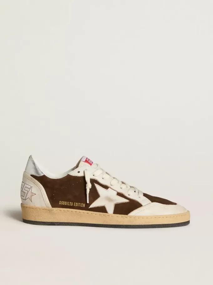 Ball Star in pelle scamosciata con stella in pelle e linguetta sul tallone in pelle metallizzata