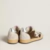 Ball Star in pelle scamosciata con stella in pelle e linguetta sul tallone in pelle metallizzata