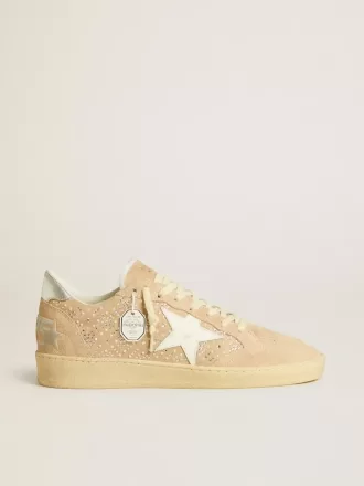 Ball Star in pelle scamosciata e cristalli Swarovski con stella in pelle e linguetta metallica sul tallone Ball Star in pelle scamosciata e cristalli Swarovski con stella in pelle e linguetta metallica sul tallone