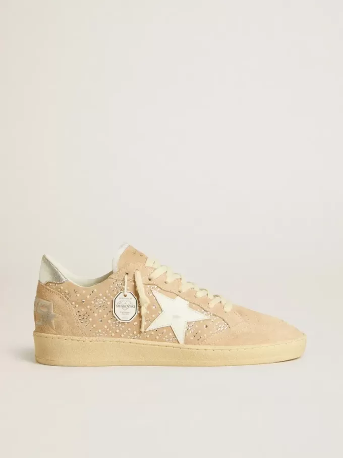 Ball Star in pelle scamosciata e cristalli Swarovski con stella in pelle e linguetta metallica sul tallone