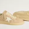 Ball Star in pelle scamosciata e cristalli Swarovski con stella in pelle e linguetta metallica sul tallone