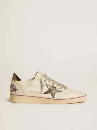 Ball Star in rete e pelle con stella in pelle metallizzata e linguetta sul tallone Ball Star in rete e pelle con stella in pelle metallizzata e linguetta sul tallone