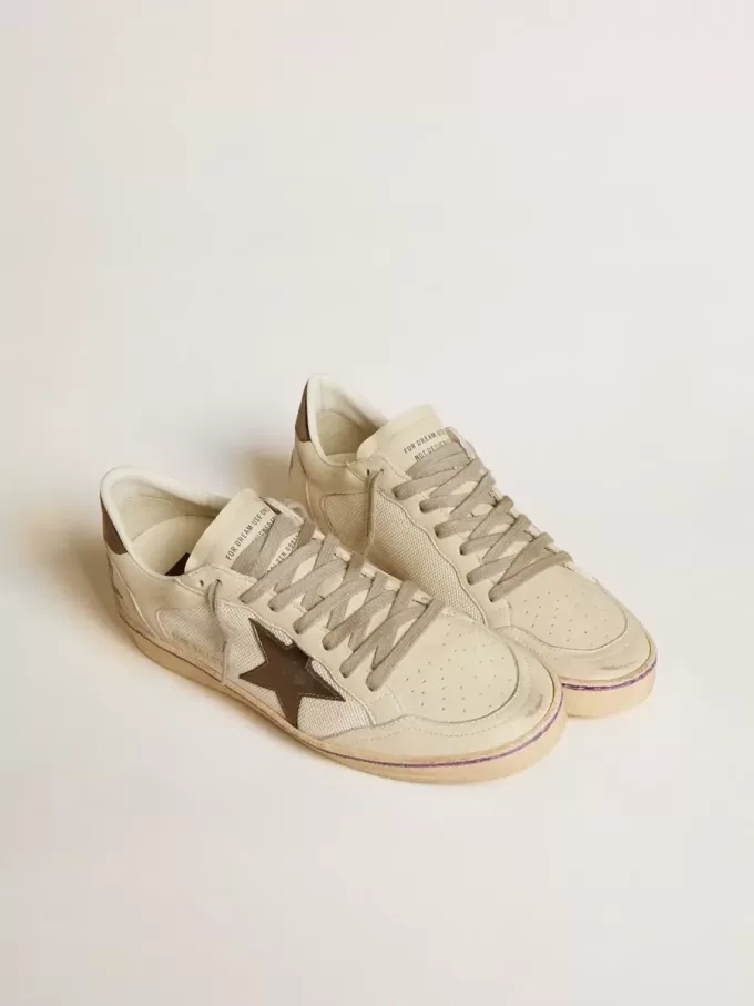 Ball Star in rete e pelle con stella in pelle metallizzata e linguetta sul tallone