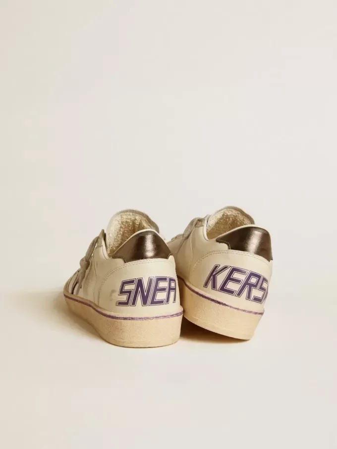Ball Star in rete e pelle con stella in pelle metallizzata e linguetta sul tallone