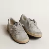 Ball Star Junior glitterate con inserti in pelle scamosciata grigio ghiaccio