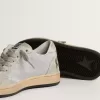 Ball Star Junior glitterate con inserti in pelle scamosciata grigio ghiaccio
