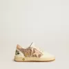 Ball Star Junior in glitter e nappa con stella e linguetta sul tallone in pelle