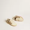 Ball Star Junior in glitter e nappa con stella e linguetta sul tallone in pelle
