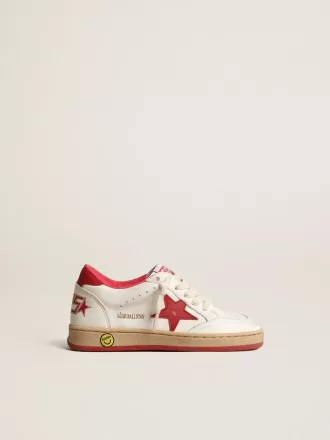 Ball Star Junior in nappa con stella e linguetta sul tallone in pelle rossa Ball Star Junior in nappa con stella e linguetta sul tallone in pelle rossa