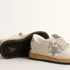 Ball Star Junior in nappa con stella glitterata argento e linguetta sul tallone
