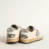 Ball Star Junior in nappa con stella glitterata argento e linguetta sul tallone