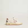 Ball Star Junior in nappa con stella glitterata rosa pesca e linguetta sul tallone Ball Star Junior in nappa con stella glitterata rosa pesca e linguetta sul tallone