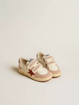 Ball Star Junior in nappa con stella in nappa e linguetta sul tallone in pelle scamosciata rosa