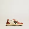 Ball Star Junior in nappa con stella nera e inserti in pelle rossa Ball Star Junior in nappa con stella nera e inserti in pelle rossa