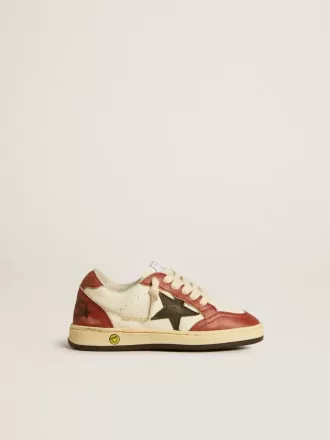 Ball Star Junior in nappa con stella nera e inserti in pelle rossa Ball Star Junior in nappa con stella nera e inserti in pelle rossa