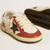 Ball Star Junior in nappa con stella nera e inserti in pelle rossa Ball Star Junior in nappa con stella nera e inserti in pelle rossa