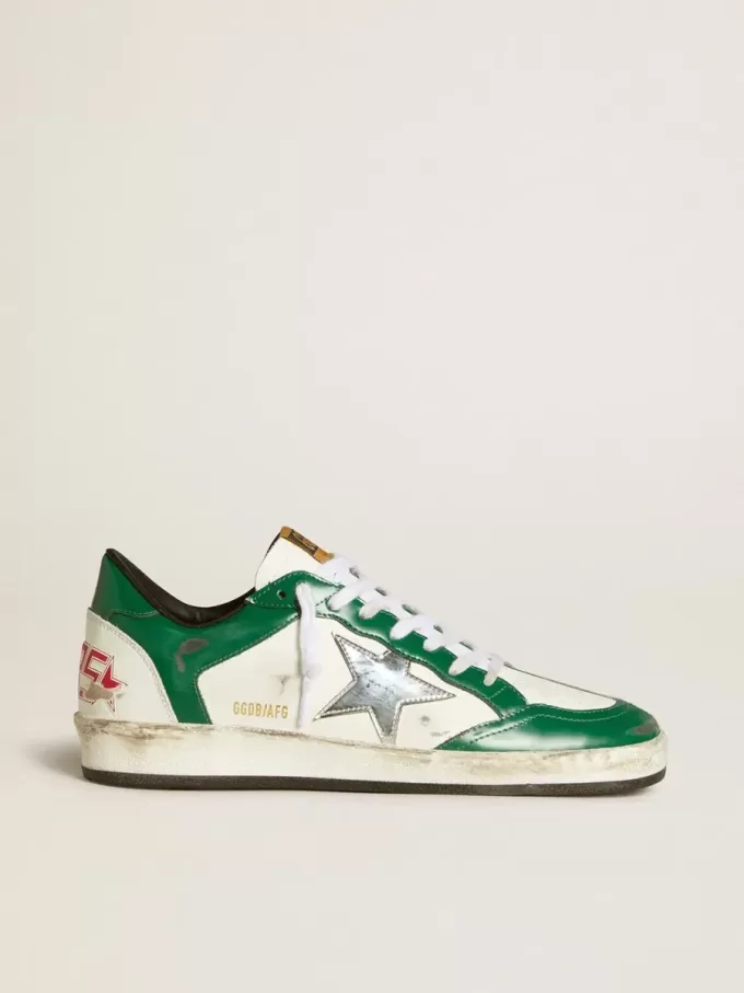 Ball Star LAB da donna in pelle verde e bianca con stella argentata Ball Star LAB da donna in pelle verde e bianca con stella argentata