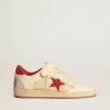 Ball Star LAB da uomo in nappa e PVC con stella e linguetta sul tallone in pelle scamosciata rossa
