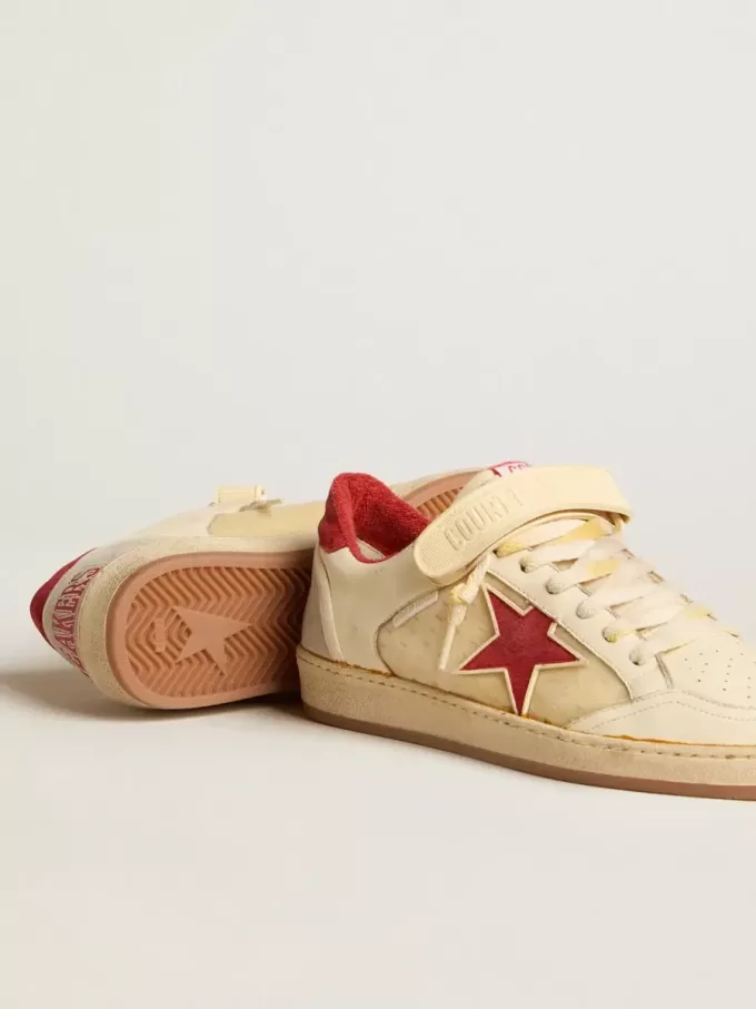 Ball Star LAB da uomo in nappa e PVC con stella e linguetta sul tallone in pelle scamosciata rossa