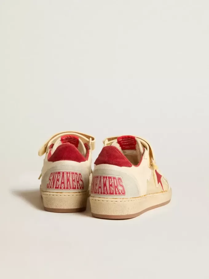 Ball Star LAB da uomo in nappa e PVC con stella e linguetta sul tallone in pelle scamosciata rossa