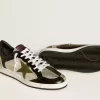 Ball Star LAB da uomo in pelle argentata con stella in pelle marrone e linguetta nera sul tallone