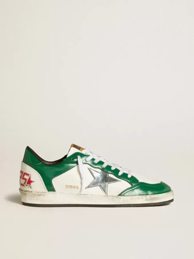 Ball Star LAB da uomo in pelle verde e bianca con stella argentata Ball Star LAB da uomo in pelle verde e bianca con stella argentata