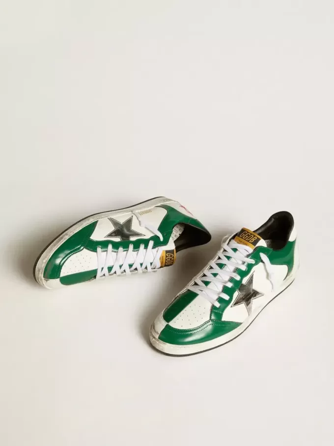 Ball Star LAB da uomo in pelle verde e bianca con stella argentata Ball Star LAB da uomo in pelle verde e bianca con stella argentata